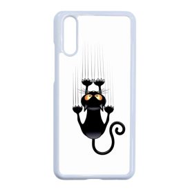 kapaszkodó macska macskás cica cicás Huawei P20 fehér tok