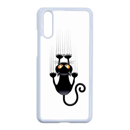 kapaszkodó macska macskás cica cicás Huawei P20 fehér tok