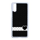 szerelem love szivecskés fekete fehér pöttyös Huawei P20 fekete tok