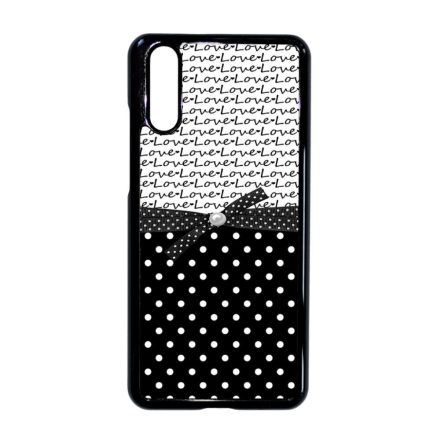 szerelem love fekete fehér pöttyös Huawei P20 fekete tok
