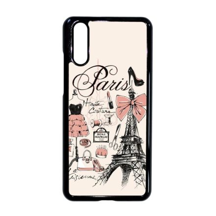 paris párizs eiffel torony tornyos Huawei P20 fekete tok