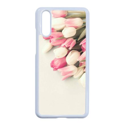 virágos tulipános tavaszi Huawei P20 fehér tok