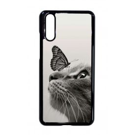 Cica és Pillangó - macskás Huawei P20 tok