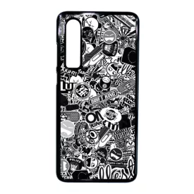 stickerbomb matricabomba Huawei P30 fekete tok