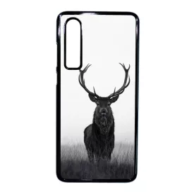 szarvas szarvasos agancs őszi fehér Huawei P30 fekete tok