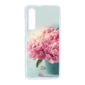 virágos tavaszi vintage rózsaszín rózsás Huawei P30 fehér tok