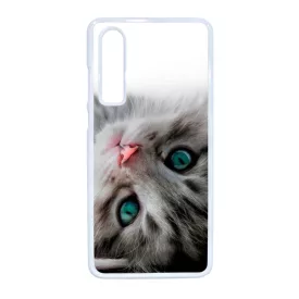 cica cicás macskás Huawei P30 fehér tok