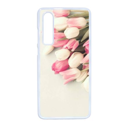 virágos tulipános tavaszi Huawei P30 fehér tok