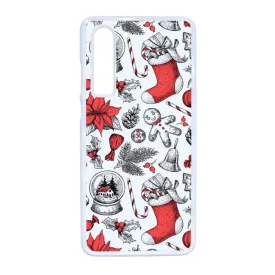 téli karácsonyi mintás textúra Huawei P30 fehér tok