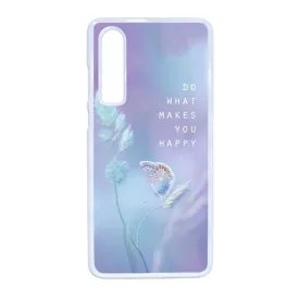 virágos tavaszi pillangós lepkés Huawei P30 fehér tok