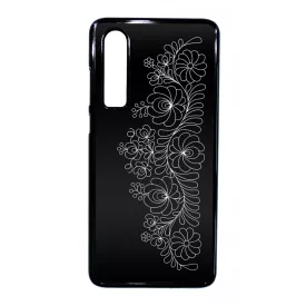 Elegant Matyó - Black magyar mintás hungarian folk Huawei P30 tok