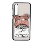 Cuki sapkás cica Huawei P30 tok