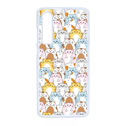 Tündéri Kawaii cica mintás Huawei P30 tok