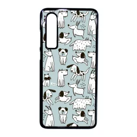 Türkiz aranyos rajzolt kutya mintás Huawei P30 tok