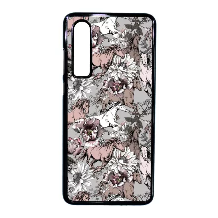 Csodaszép szürke vintage lovas mintás Huawei P30 tok