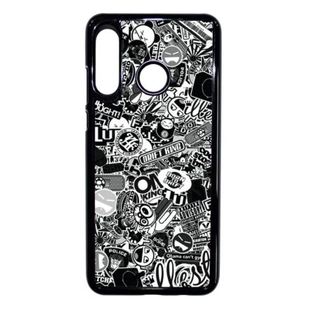 stickerbomb matricabomba Huawei P30 Lite fekete tok