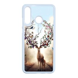 erdő szarvas őz négy évszak Huawei P30 Lite fehér tok