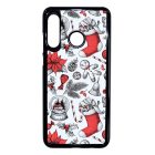 téli karácsonyi mintás textúra Huawei P30 Lite fehér tok