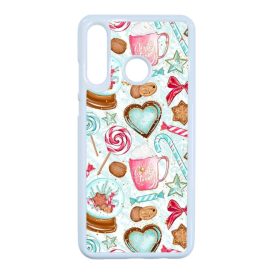 téli karácsonyi csajos mintás Huawei P30 Lite fehér tok