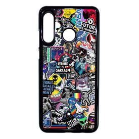 NASA matricabomba astronaut űrhajós stickerbomb Huawei P30 Lite fekete tok