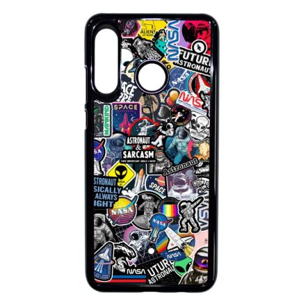 NASA matricabomba astronaut űrhajós stickerbomb Huawei P30 Lite fekete tok