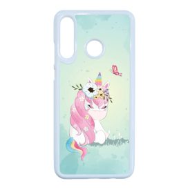 Édes unikornis és a Pillangó unicorn egyszarvú Huawei P30 Lite fehér tok