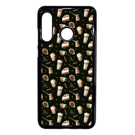 Coffee & Café kávés őszi Huawei P30 Lite fekete tok