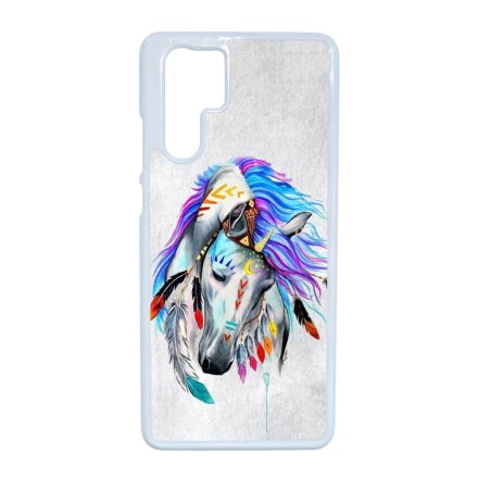 lovas indián ló art művészi native Huawei P30 Pro fehér tok