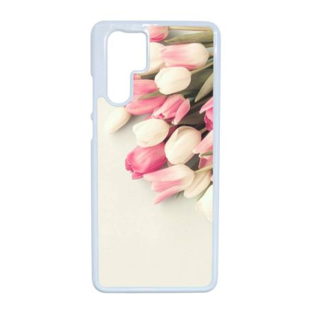 virágos tulipános tavaszi Huawei P30 Pro fehér tok