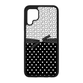 szerelem love fekete fehér pöttyös Huawei P40 Lite fekete tok