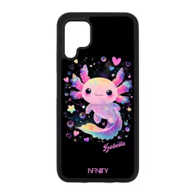 Névvel kérhető - Cuki pink szivecskés Axolotl Huawei P40 Lite tok