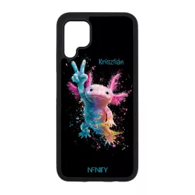 Névvel kérhető - Színes Splash Axolotl Huawei P40 Lite tok