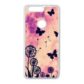 pillangós lepkés pitypang tavaszi Huawei P Smart fehér tok