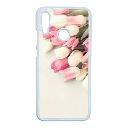 virágos tulipános tavaszi Huawei P Smart 2019 fehér tok