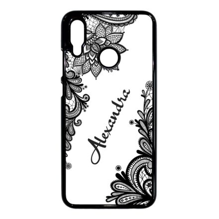 kérd a neveddel csipkés csajos Huawei P Smart 2019 fekete tok