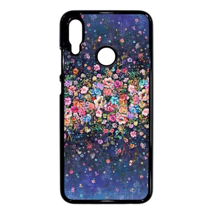 virágos tavaszi art Huawei P Smart 2019 fekete tok