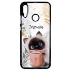 Kávézós cicus - Téli mintás Huawei P Smart 2019 tok