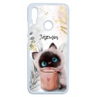 Kávézós cicus - Téli mintás Huawei P Smart 2019 tok