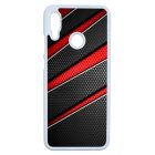 Piros fekete csíkos karbon mintás Huawei P Smart 2019 tok
