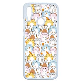 Tündéri Kawaii cica mintás Huawei P Smart 2019 tok