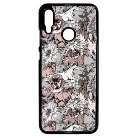 Csodaszép szürke vintage lovas mintás Huawei P Smart 2019 tok