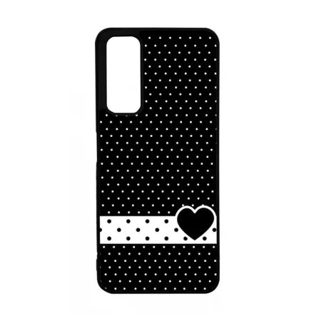 szerelem love szivecskés fekete fehér pöttyös Huawei P Smart 2021 tok