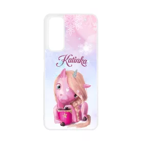 Unikornis és kávé - Téli mintás Huawei P Smart (2021) tok