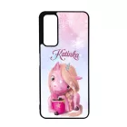 Unikornis és kávé - Téli mintás Huawei P Smart (2021) tok