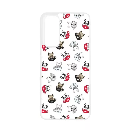 Cuki kávé és kutya mintás Huawei P Smart (2021) tok
