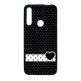 szerelem love szivecskés fekete fehér pöttyös Huawei P Smart Z fekete tok