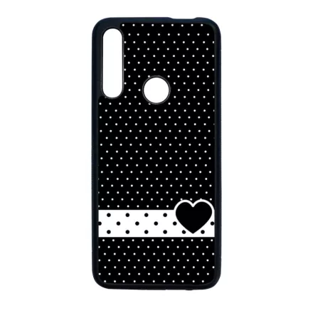 szerelem love szivecskés fekete fehér pöttyös Huawei P Smart Z fekete tok