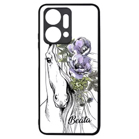 Rajzolt virágos lovas Honor X7a tok