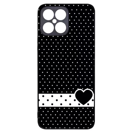 szerelem love szivecskés fekete fehér pöttyös Honor X8 tok