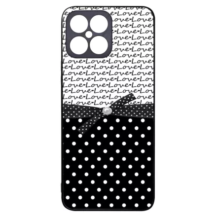 szerelem love fekete fehér pöttyös Honor X8 tok